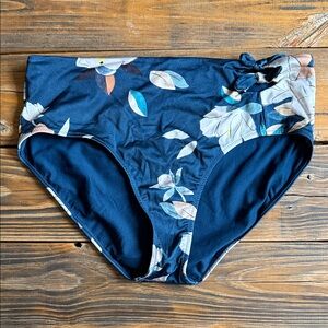 Athleta Floral High-Waist Bikini Bottoms size XL